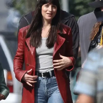 Dakota Johnson Madame Web Leather Trench Coat
