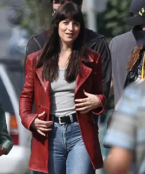 Dakota Johnson Madame Web Leather Trench Coat