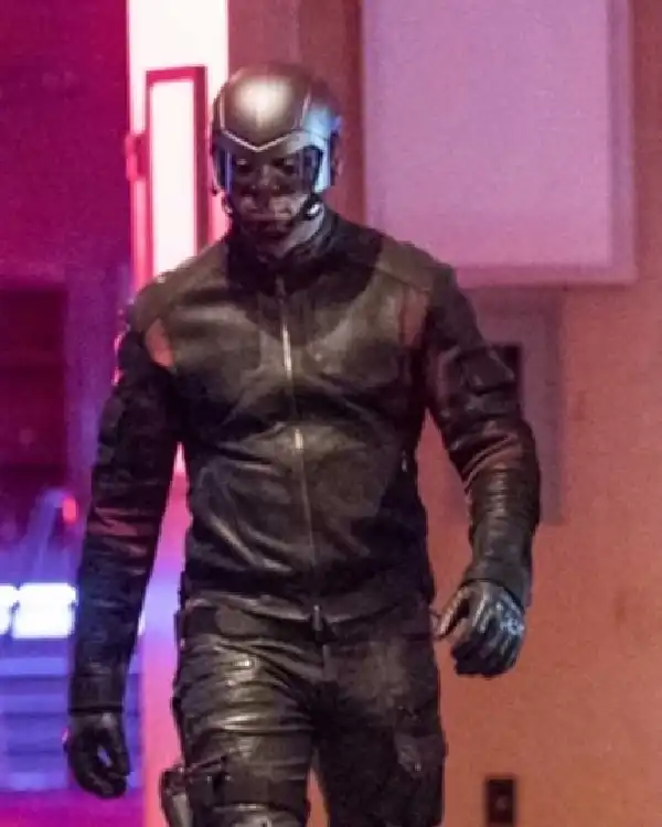 David Ramsey Arrow S06 John Diggle Padded Leather Jacket