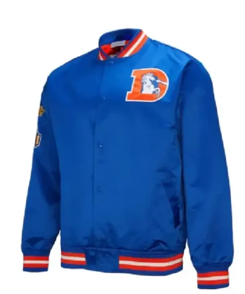 Denver Broncos Double Down Royal Satin Jacket