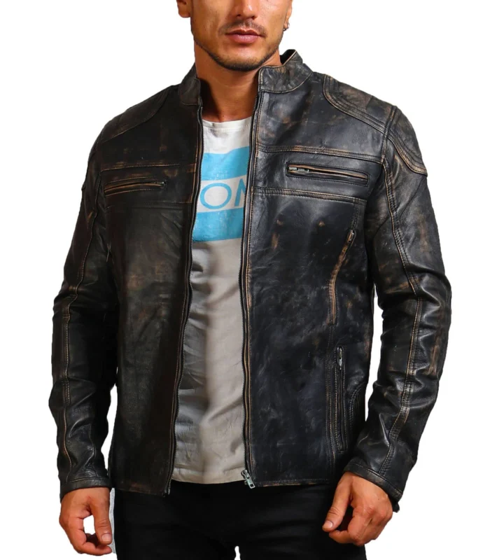 Distressed-Men-Black-Motorcycle-Leather-Jacket-