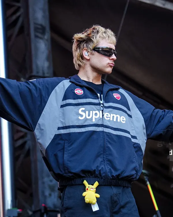 Joey-Valence-Lollapalooza-At-Grant-Park-Chicago-Illinois-Ducati-X-Supreme-Track-Jacket