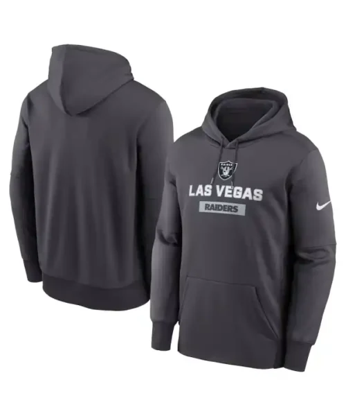 Las Vegas Raiders Nike Anthracite Toss Sweep Performance Hoodie