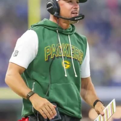Matt LaFleur Green Bay Packers Sideline Sleeveless Hoodie