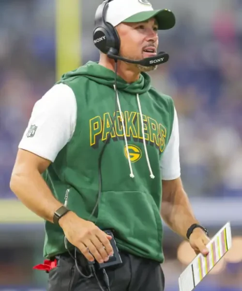 Matt LaFleur Green Bay Packers Sideline Sleeveless Hoodie