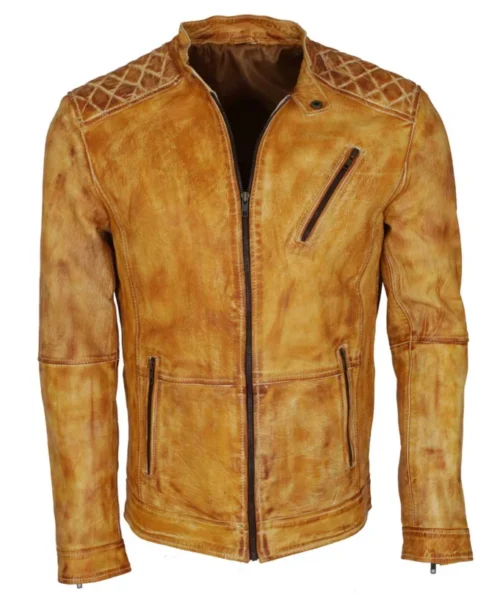 Mens-Camel-Color-Vintage-Waxed-Designer-Leather-Jacket-