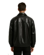 Men’s Classic Black Leather Zip-Up Jacket sale