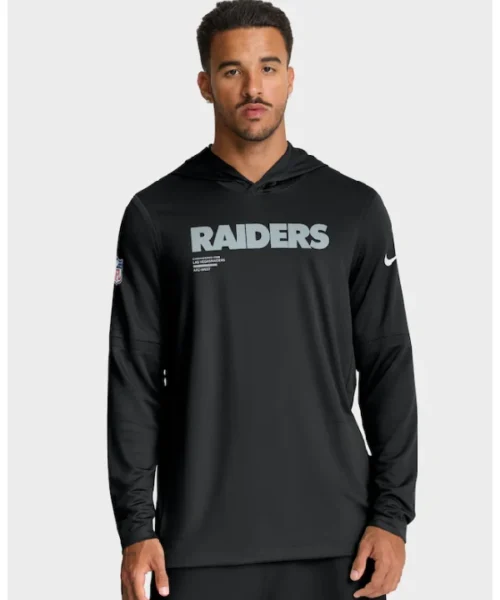 Las Vegas Raiders Nike Sideline Performance Long Sleeve Hoodie T-Shirt