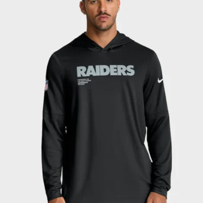 Mens-Las-Vegas-Raiders-Nike-Black-Sideline-Pure-Fury-Performance-Long-Sleeve-Hoodie-T-Shirt