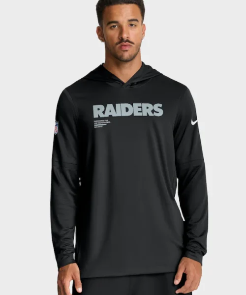 Mens-Las-Vegas-Raiders-Nike-Black-Sideline-Pure-Fury-Performance-Long-Sleeve-Hoodie-T-Shirt