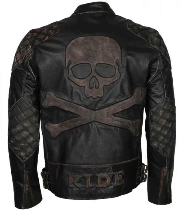 Mens-Skull-Embossed-Vintage-Bikers-Motorcycle-Leather-Jacket-