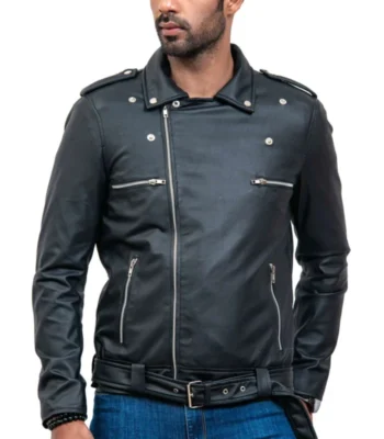 Negan Real Cowhide Motorcycle Leather Jacket side