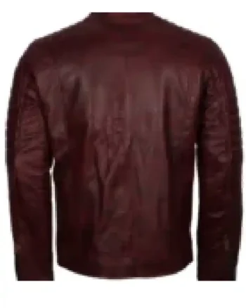 Men’s Cafe Racer Maroon Waxed Vintage Leather Biker Jacket - Image 5