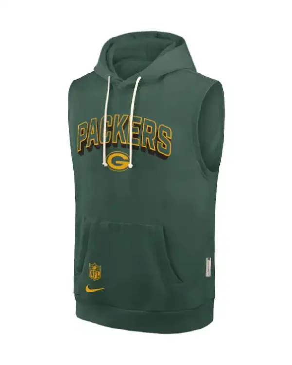 Order Matt LaFleur Green Bay Packers Nike Sideline Standard Issue Dri-FIT Sleeveless Hoodie – Green Sale