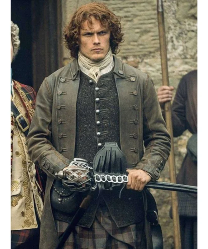 Outlander-Jamie-Fraser-Leather-Grey-Coat