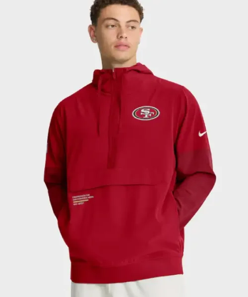 San Francisco 49ers Sideline Anorak Half-Zip Hoodie Jacket
