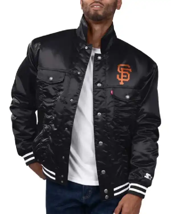 San Francisco Giants Black Silver Tab Trucker Jacket