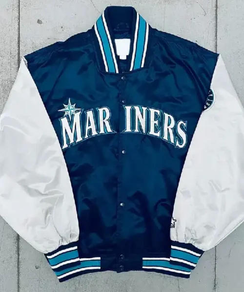 Seattle Mariners 1990’s Dugout Full-Snap Satin Bomber Jacket