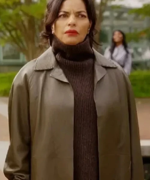 Seema Patel And Just Like That S03 Leather Coat