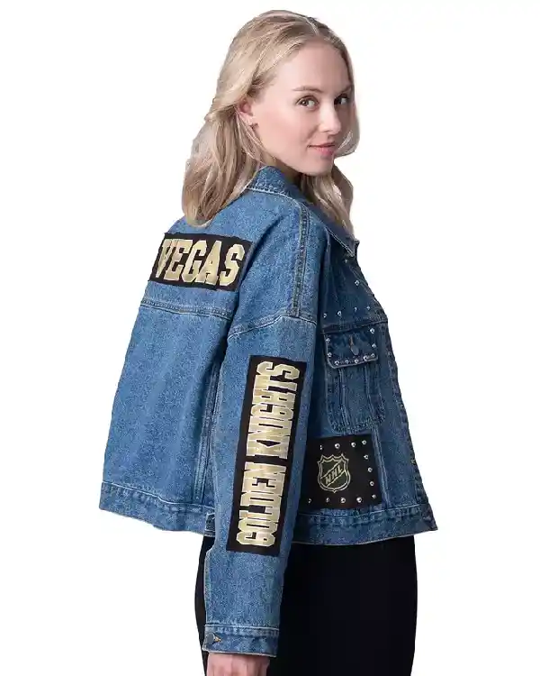 Shop Vegas Golden Knights Blue Denim Jacket For Men and Women Sale