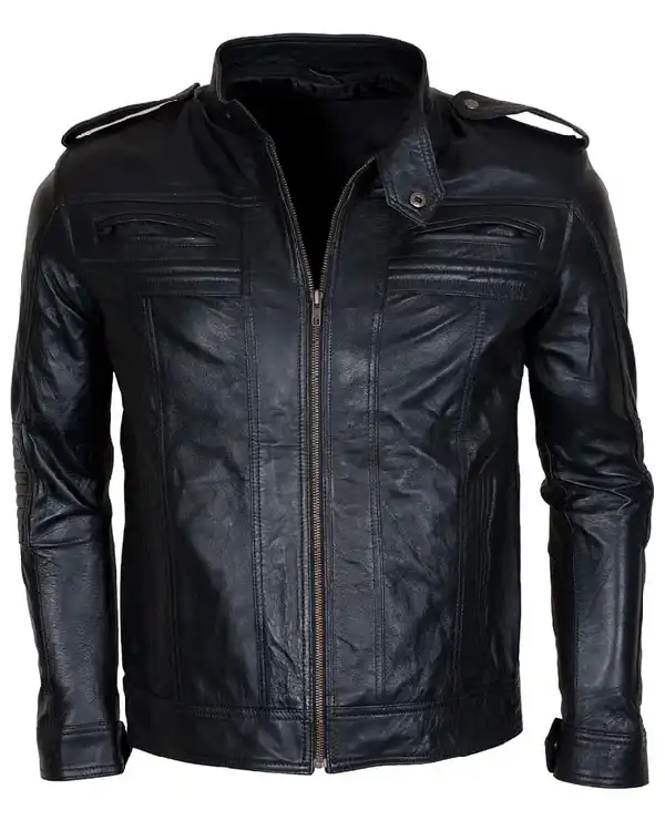 TNA AJ Style Hooded Leather Jacket