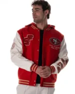 The Wild Collective San Francisco 49ers Hooded Varsity Jacket