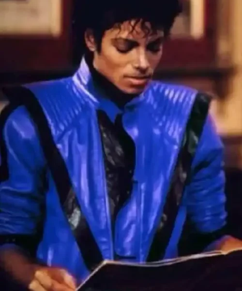 Thriller Michael Jackson Blue Leather Jacket