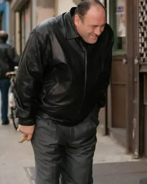 Tony Soprano James Gandolfini Black Leather Jacket