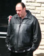 Tony Soprano James Gandolfini Black Leather Jacket