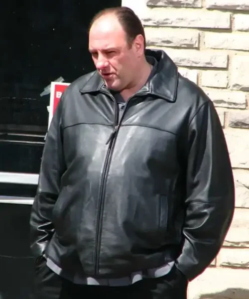 Tony Soprano James Gandolfini Black Leather Jacket