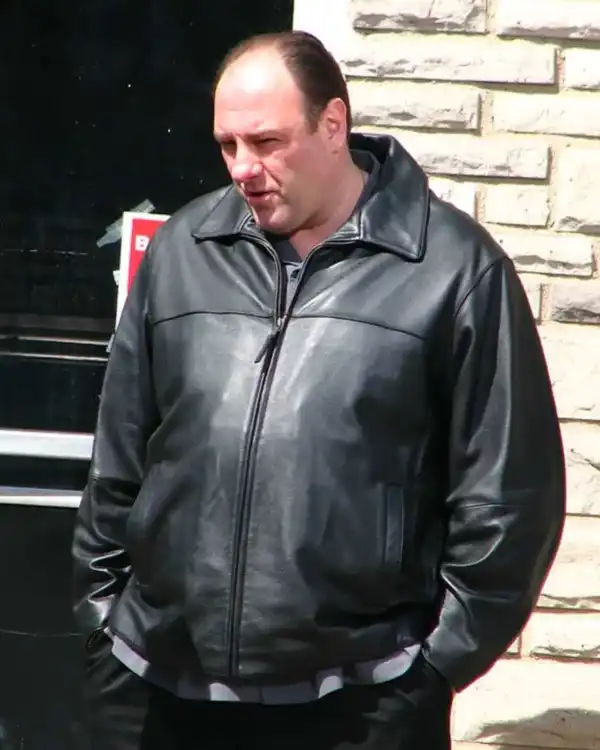 Tony Soprano James Gandolfini Black Leather Jacket