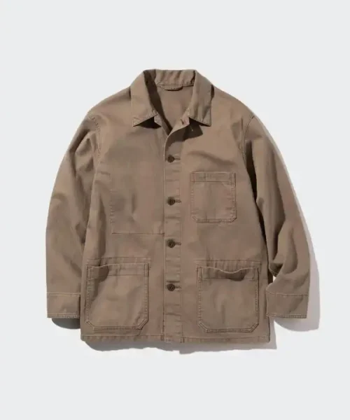 Unidex Uniqlo Utility Cotton Jacket Brown