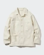 Unidex Uniqlo Utility Cotton Jacket Brown, Grey, and Off White Frand side