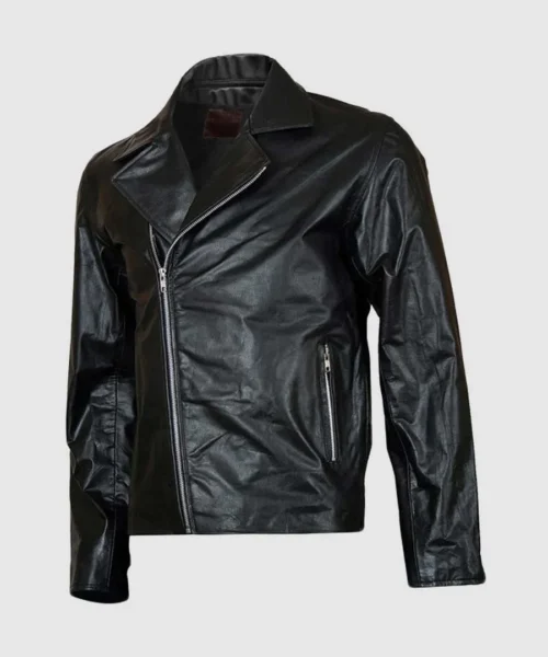 Zack Men Double Rider Black Moto Leather Jacket