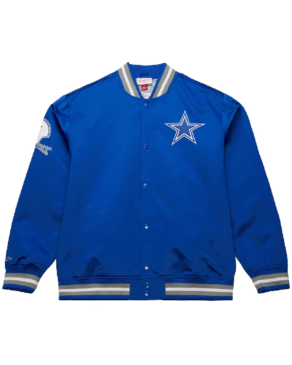 buy Dallas Cowboys Double Down Royal Satin Jacket