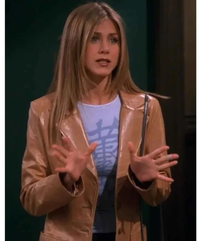 jennifer-aniston-Friends-rachel-green-leather-Brown-Coat-jacket-