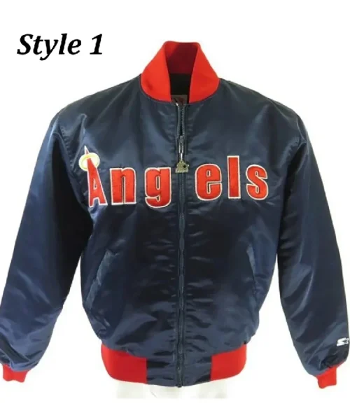 80s California Anaheim Angels Bomber Blue Jacket