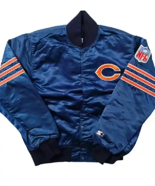 80s Chicago Bears Blue Satin Jacket