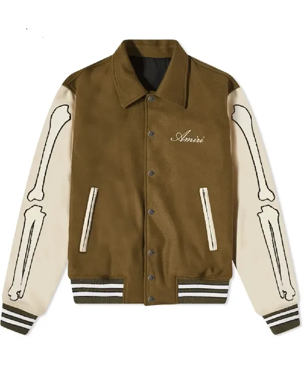 Amiri Bones Letterman Varsity Bomber Jacket for sale now