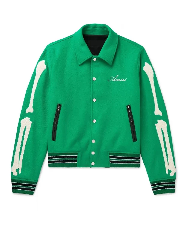 Amiri Bones Letterman Wool Jacket now