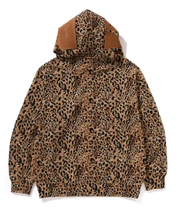 Bape Wild Leopard Pattern Shark Relaxed Fit Full ZiP Hoodie