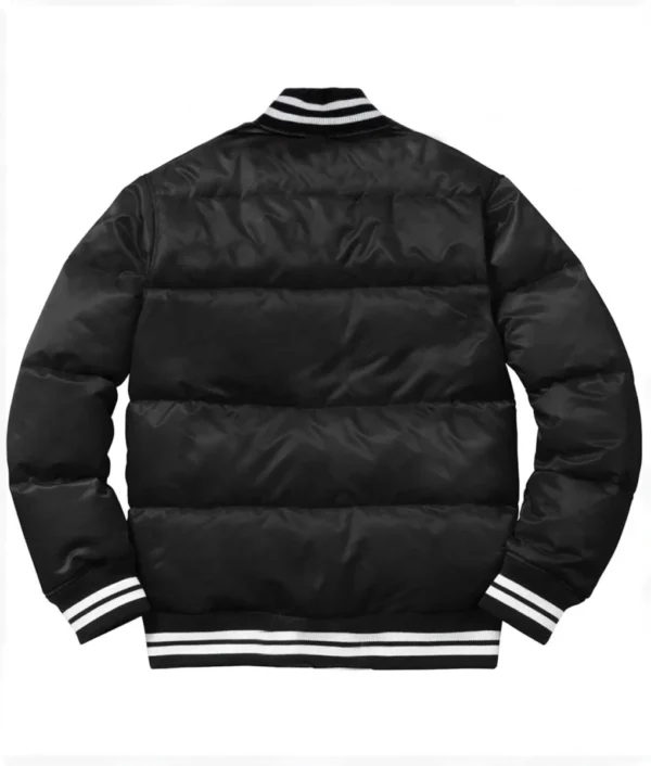 Black Las Vegas Raiders Bubble Full-Snap Satin Jacket