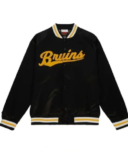 Boston Bruins 100th Anniversary Black Satin Jacket