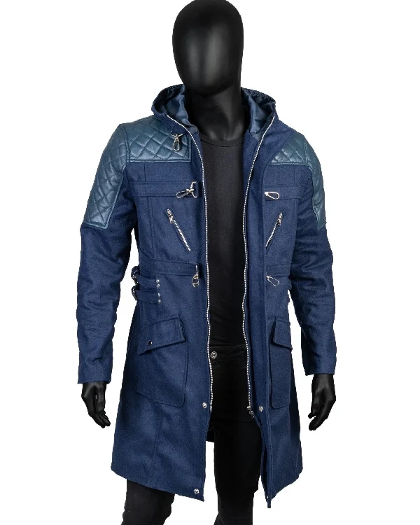 Buy Devil May Cry 5 Game Nero Blue Denim Coat with Hood