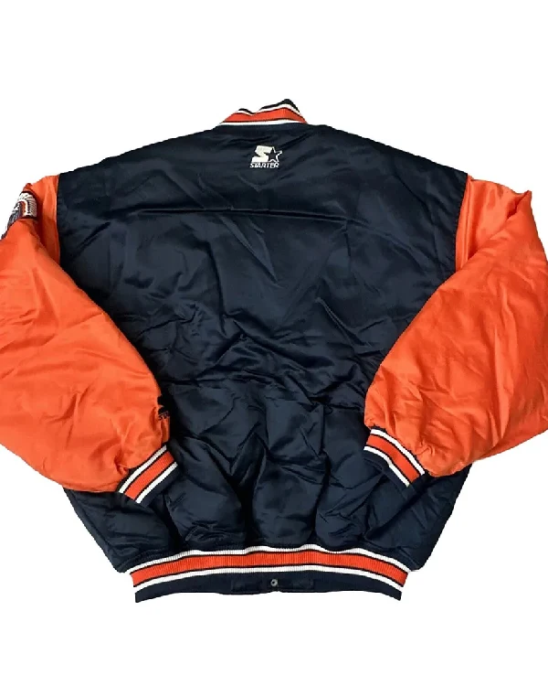 Buy Illinois Fighting Illini 90s Satin Black and Orange Full-Snap Jacket  Sale