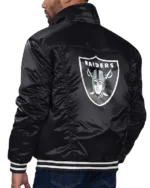 Buy Las Vegas Raiders Trucker Full-Snap Black Satin Jacket Sale