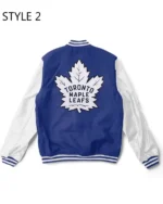 Buy NHL Toronto Maple Leafs Blue and White Varsity Letterman Jacket Sale Style 02