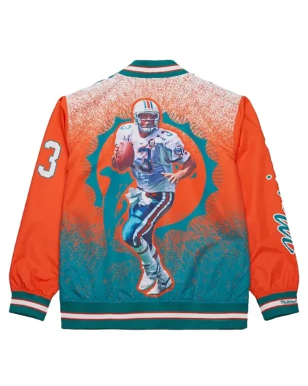 Buy National Football League Dan Marino Miami Dolphins Satin Bomber Jacket Sale