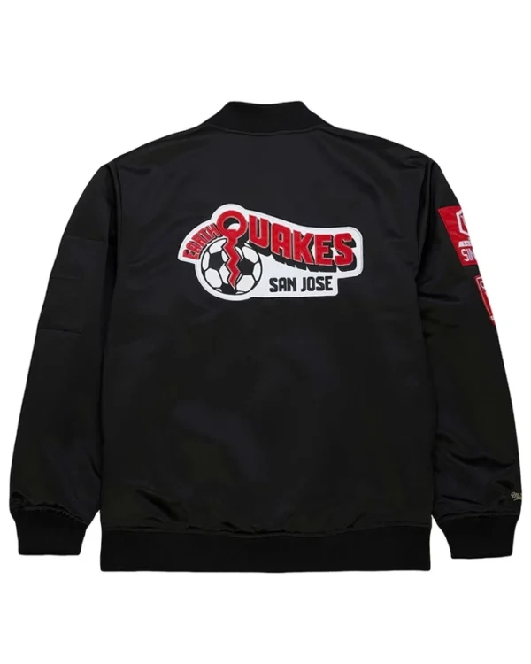 Buy San Jose Earthquakes Black Bomber Zipper Jacket For Mens Sale