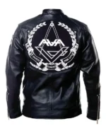 Buy Tom Delonge Angels and Airwaves Black Leather Jacket Sale Bak